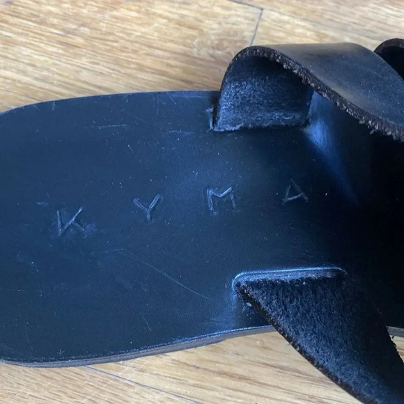 KYMA sandals black leather gorgeous and well made sz 36 or 5 US - Picture 3 of 5